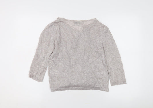 Womens UK Size 12 Debenhams Beige Cardigan Jumper