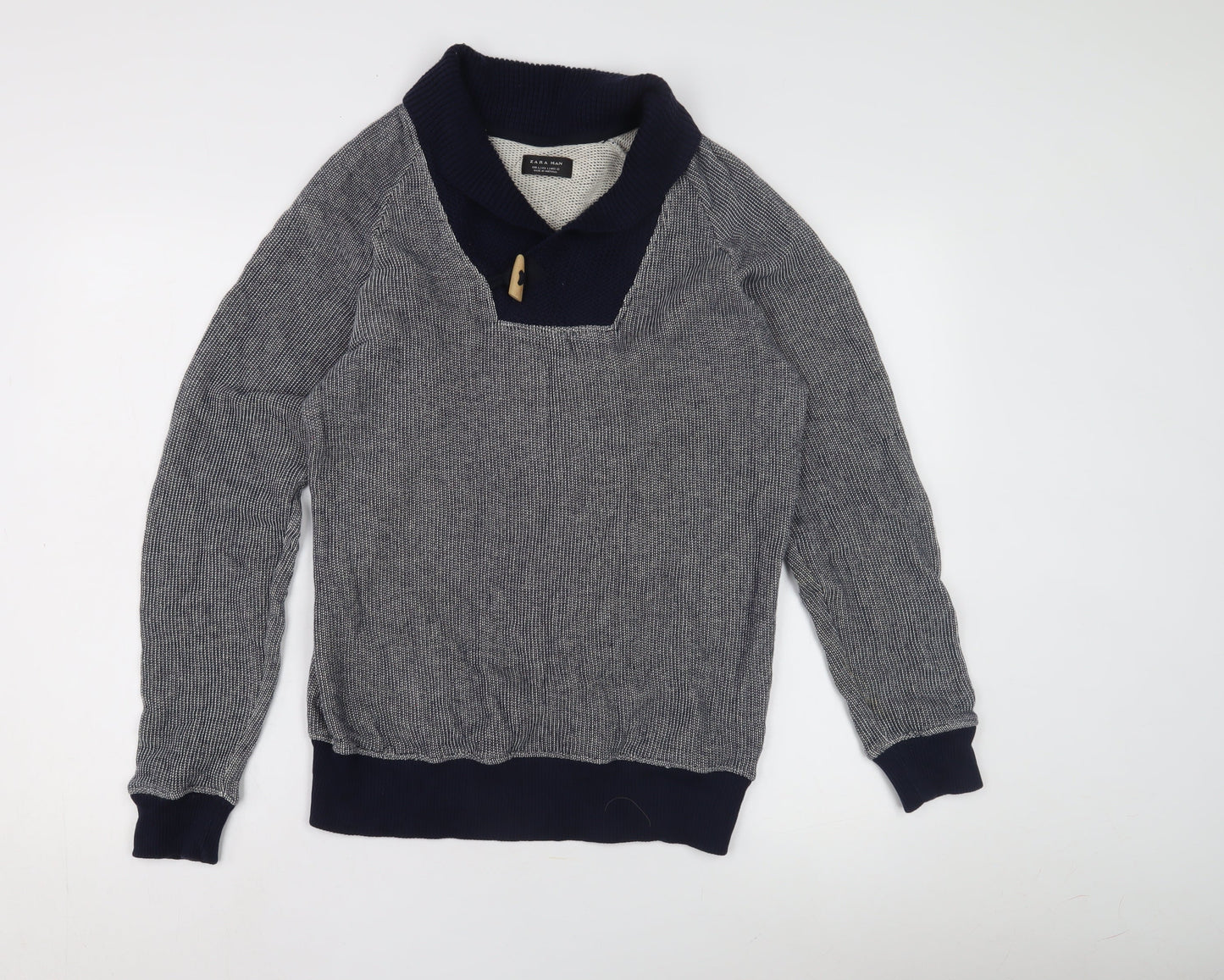 Zara Men's Grey Roll Neck Pullover Jumper Size L
