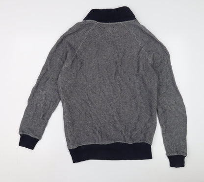 Zara Men's Grey Roll Neck Pullover Jumper Size L