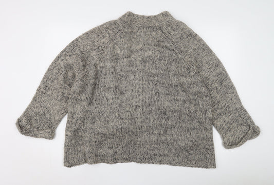 Womens UK Size 10 Topshop Grey Cardigan Jumper