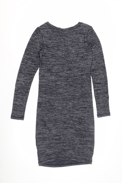 H&M Women's Grey Bodycon Knee Length Dress, Size S