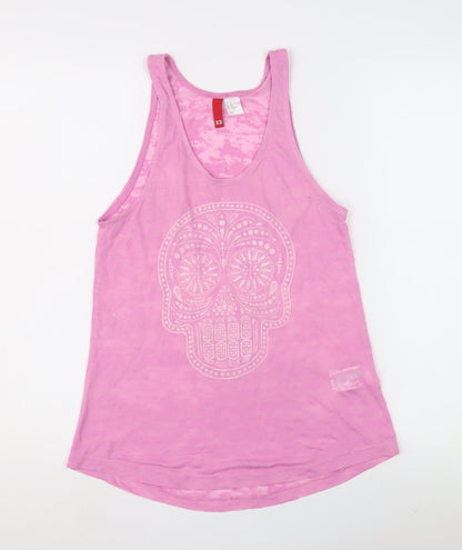 Womens UK Size XS H&M Pink Basic Tank