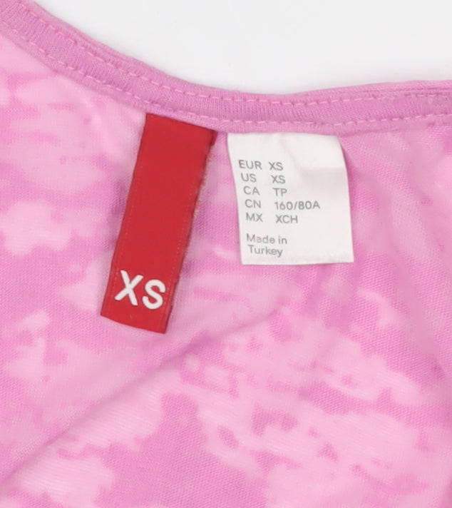 Womens UK Size XS H&M Pink Basic Tank