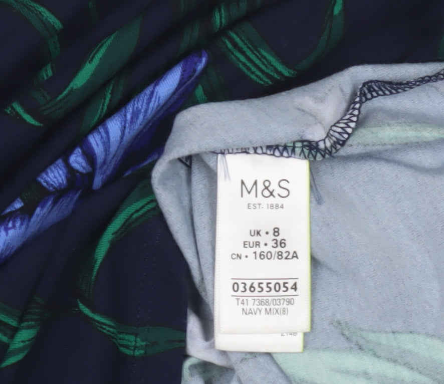 Womens UK Size 8 Marks and Spencer Multicoloured Basic Blouse
