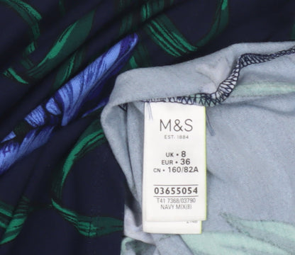 Womens UK Size 8 Marks and Spencer Multicoloured Basic Blouse