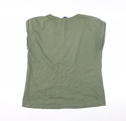 Womens UK Size 14 Dorothy Perkins Green Basic T-Shirt