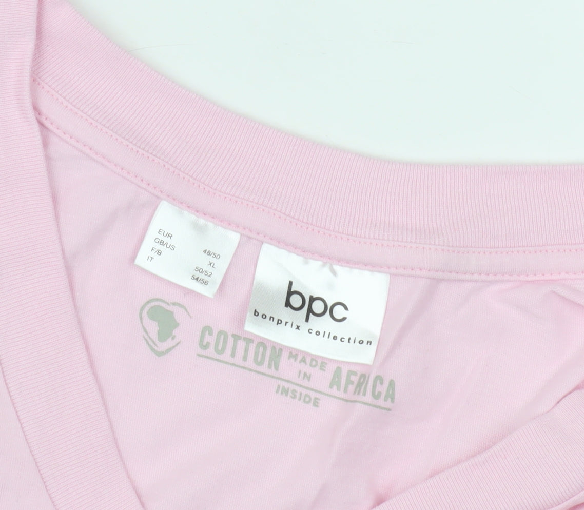 Bonprix Collection Women's Pink XL V-Neck T-Shirt