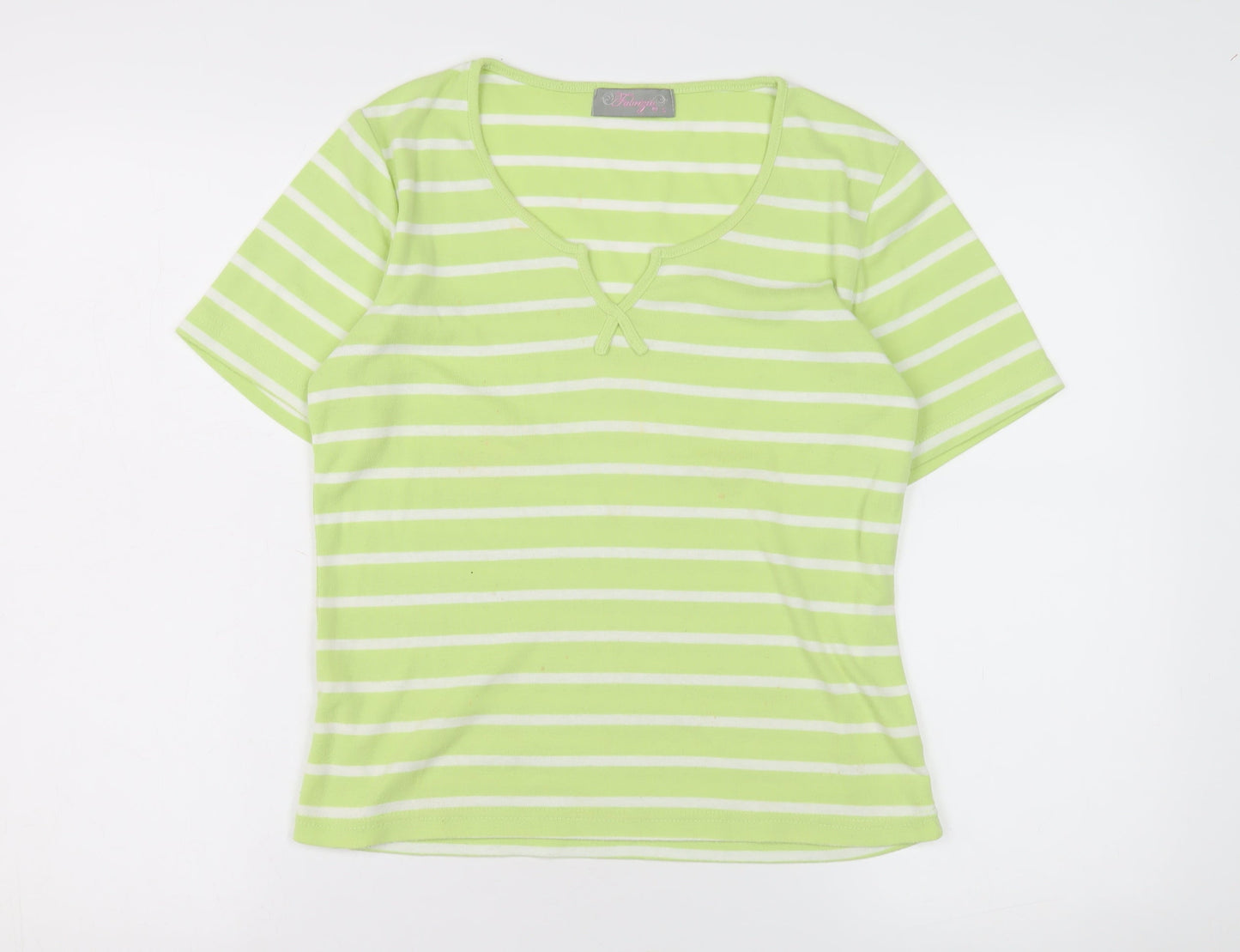 Womens UK Size S Fabrizio Green Basic T-Shirt