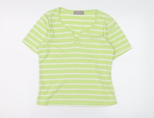 Womens UK Size S Fabrizio Green Basic T-Shirt