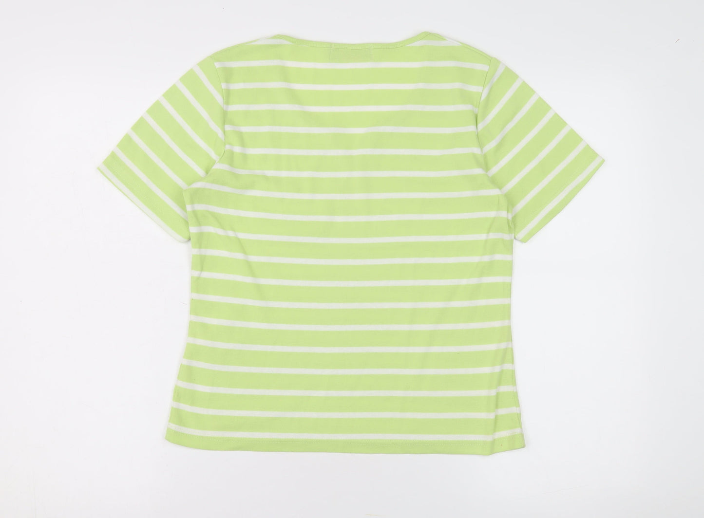 Womens UK Size S Fabrizio Green Basic T-Shirt