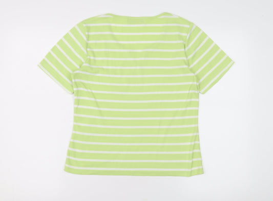 Womens UK Size S Fabrizio Green Basic T-Shirt
