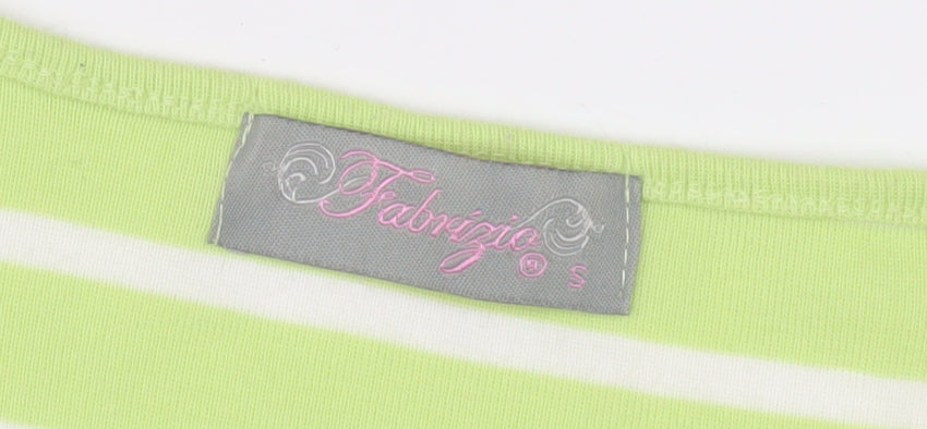Womens UK Size S Fabrizio Green Basic T-Shirt