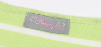 Womens UK Size S Fabrizio Green Basic T-Shirt