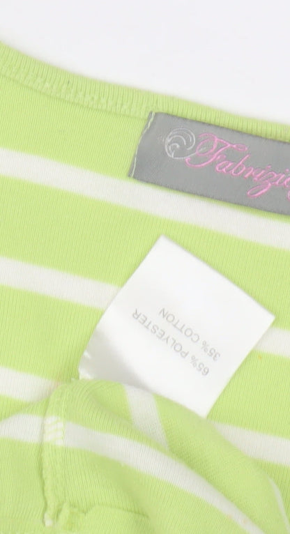 Womens UK Size S Fabrizio Green Basic T-Shirt