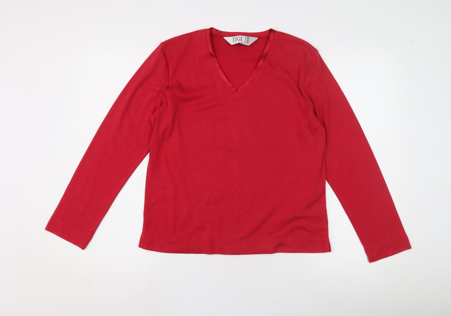 Womens UK Size 14 TIGI Red Basic T-Shirt