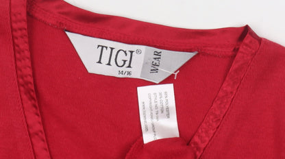 Womens UK Size 14 TIGI Red Basic T-Shirt