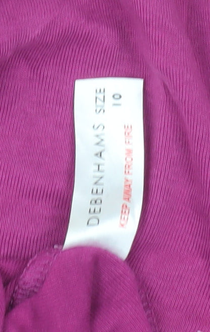 Womens UK Size 10 Debenhams Purple Basic Blouse