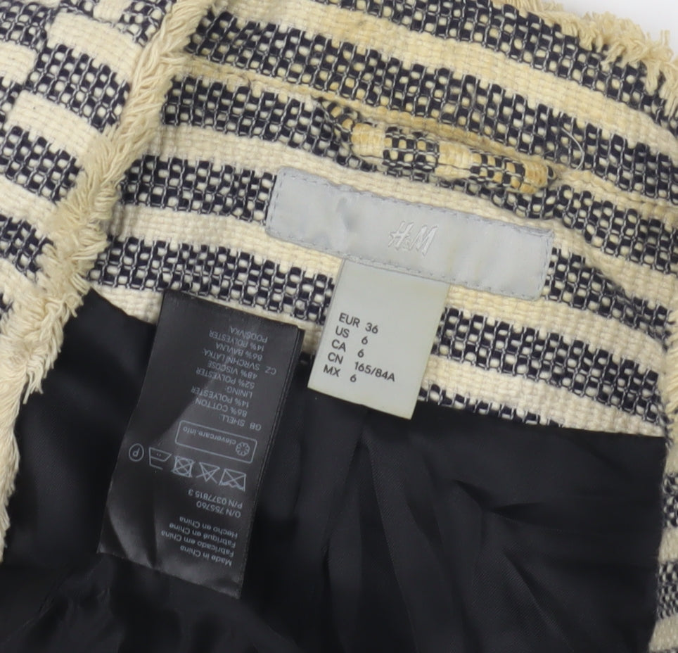 H&M Women's Striped Classic Blazer, Size 8