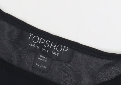Womens UK Size 8 Topshop Black Camisole Tank