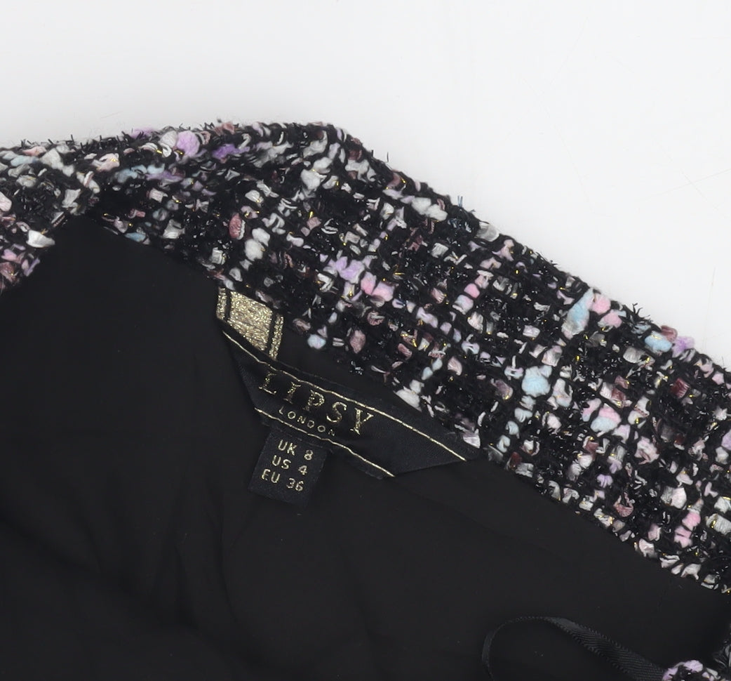 Lipsy Women's Black Tweed Pencil Skirt Size 8