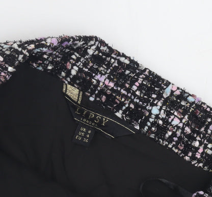 Lipsy Women's Black Tweed Pencil Skirt Size 8