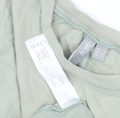 Womens UK Size 8 ASOS Green Basic T-Shirt