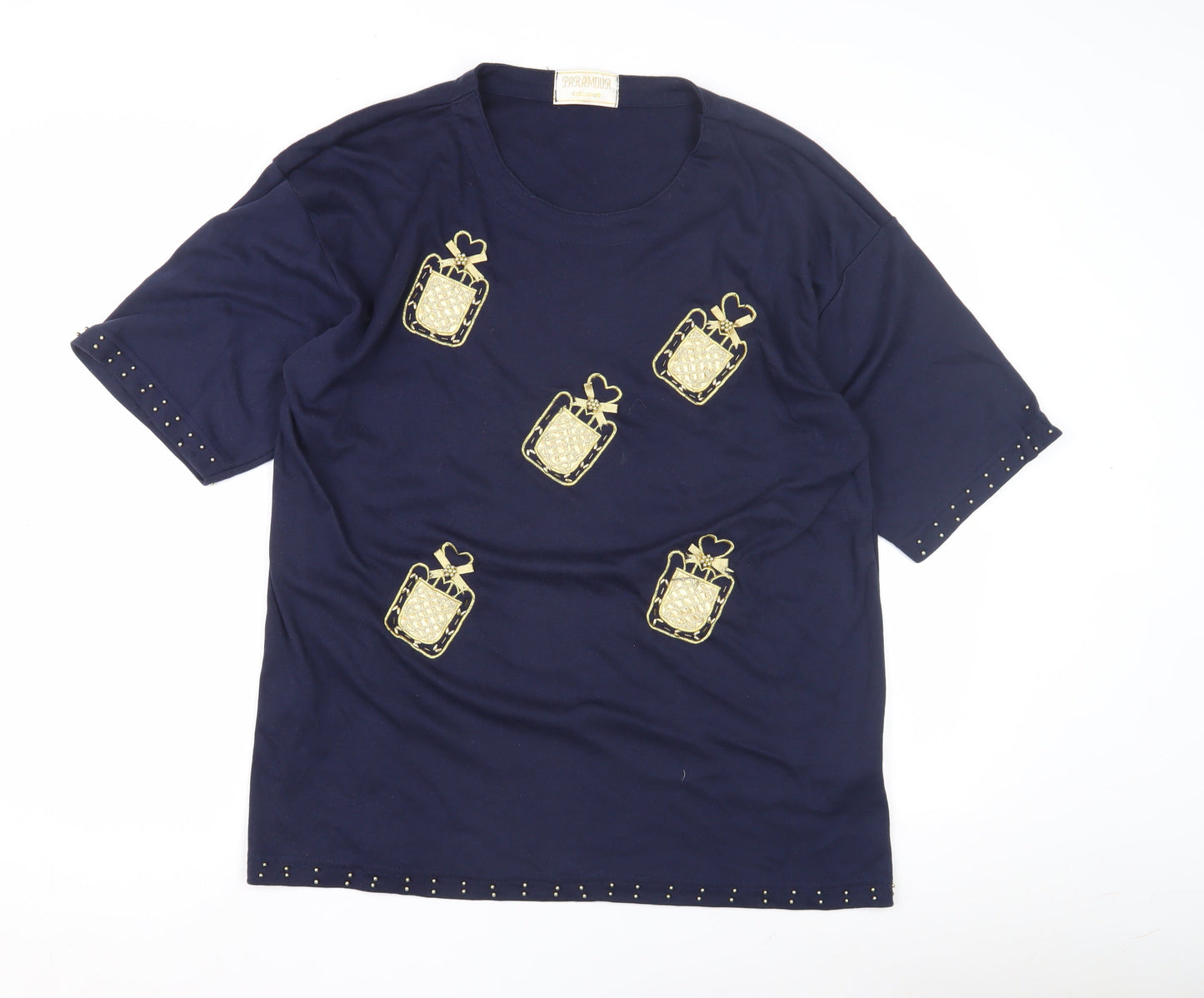 Womens UK Size One Size Paramour Blue Basic T-Shirt