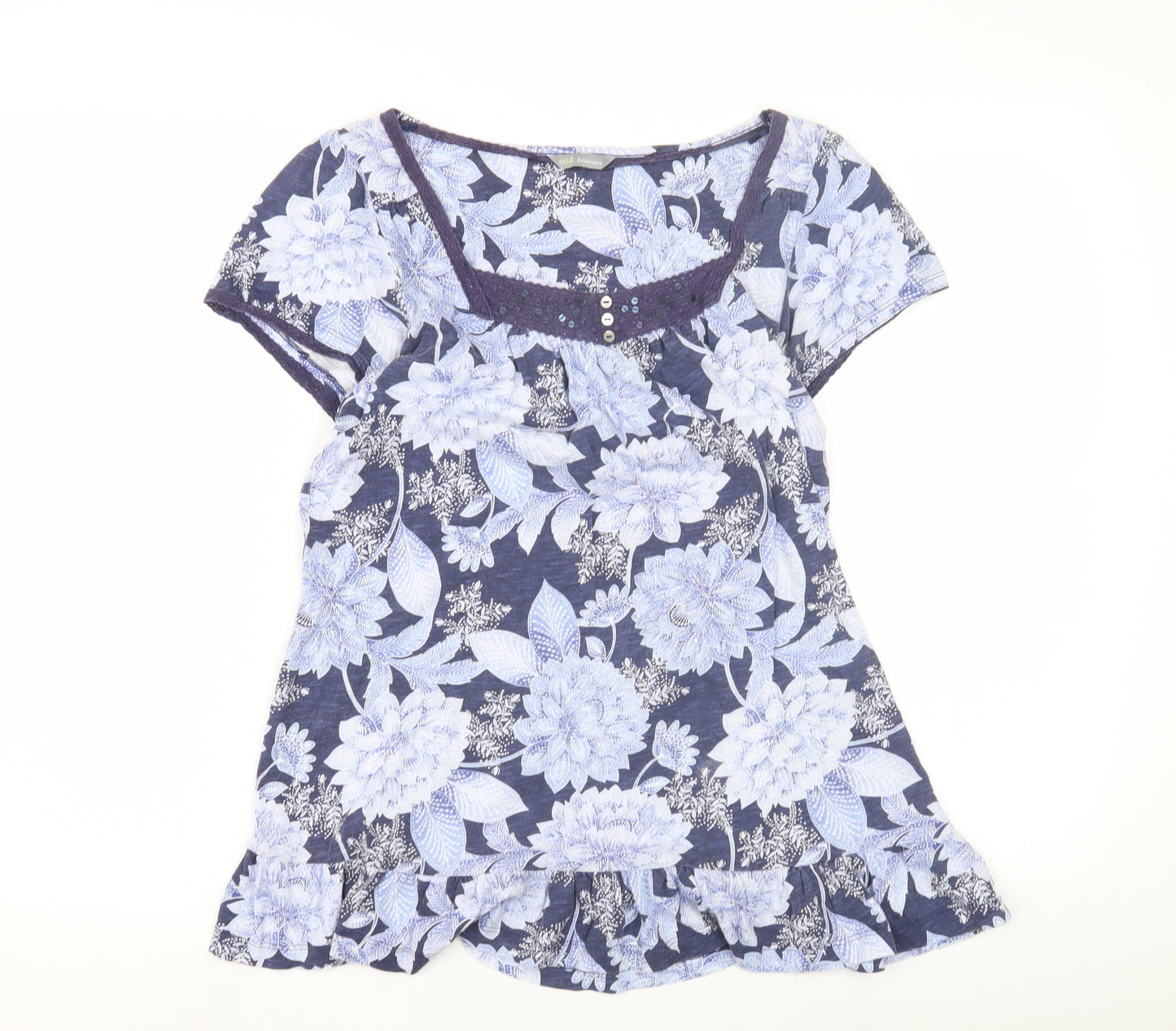 Womens UK Size 10 Marks and Spencer Blue Basic Blouse