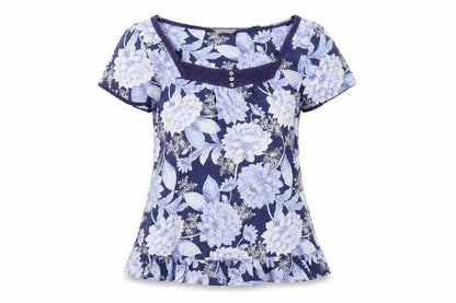 Womens UK Size 10 Marks and Spencer Blue Basic Blouse