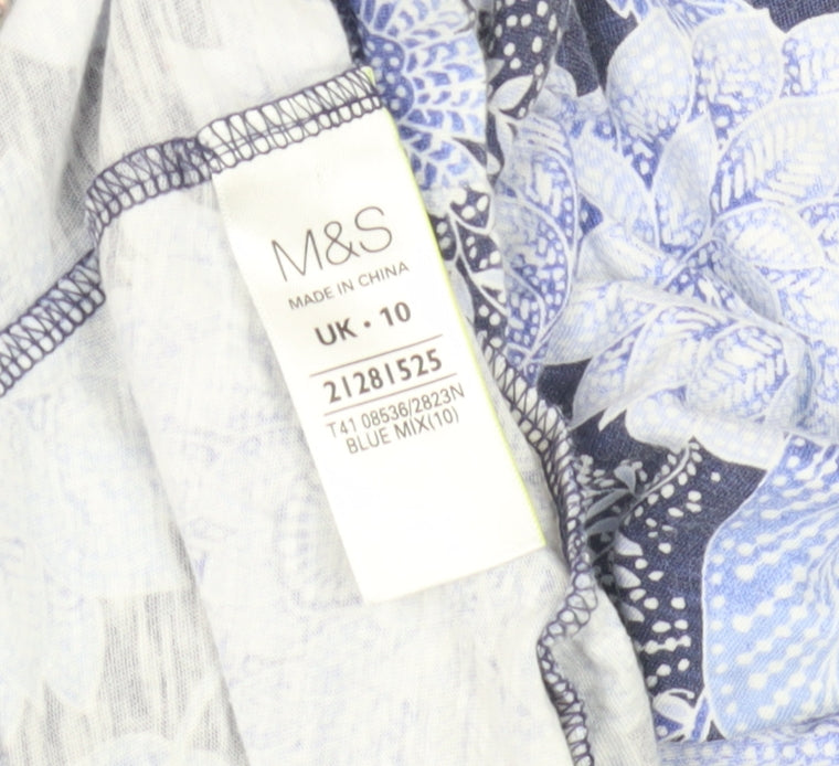 Womens UK Size 10 Marks and Spencer Blue Basic Blouse