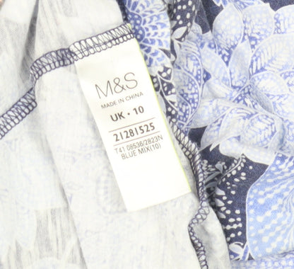 Womens UK Size 10 Marks and Spencer Blue Basic Blouse