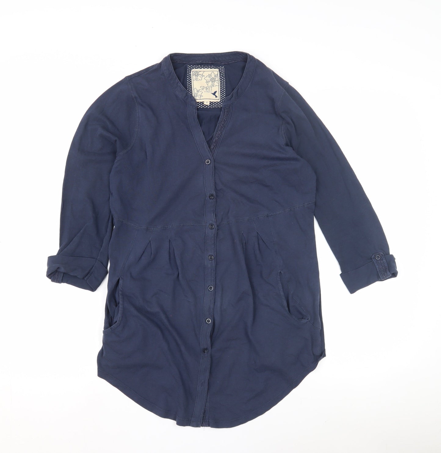 M&Co Women's Blue V-Neck Blouse Size 12