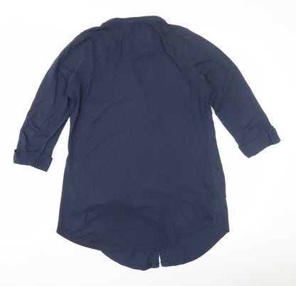 M&Co Women's Blue V-Neck Blouse Size 12