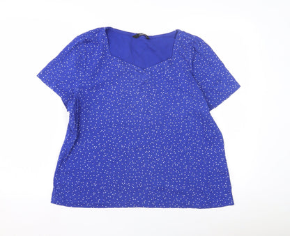 Womens UK Size L BM casual Blue Basic T-Shirt
