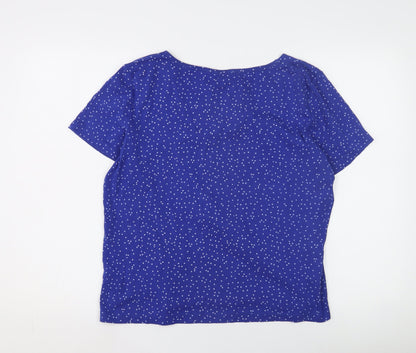 Womens UK Size L BM casual Blue Basic T-Shirt