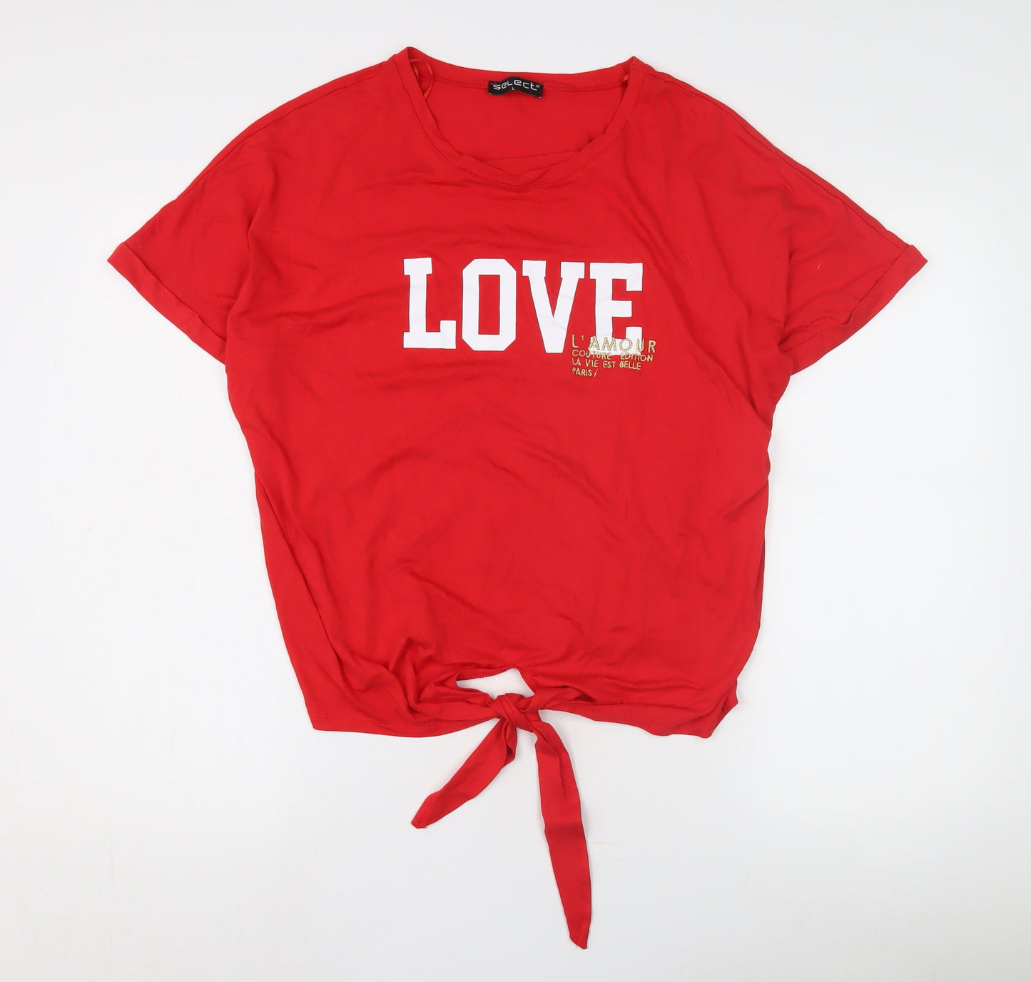 Womens UK Size L Select Red Basic T-Shirt
