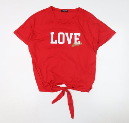 Womens UK Size L Select Red Basic T-Shirt