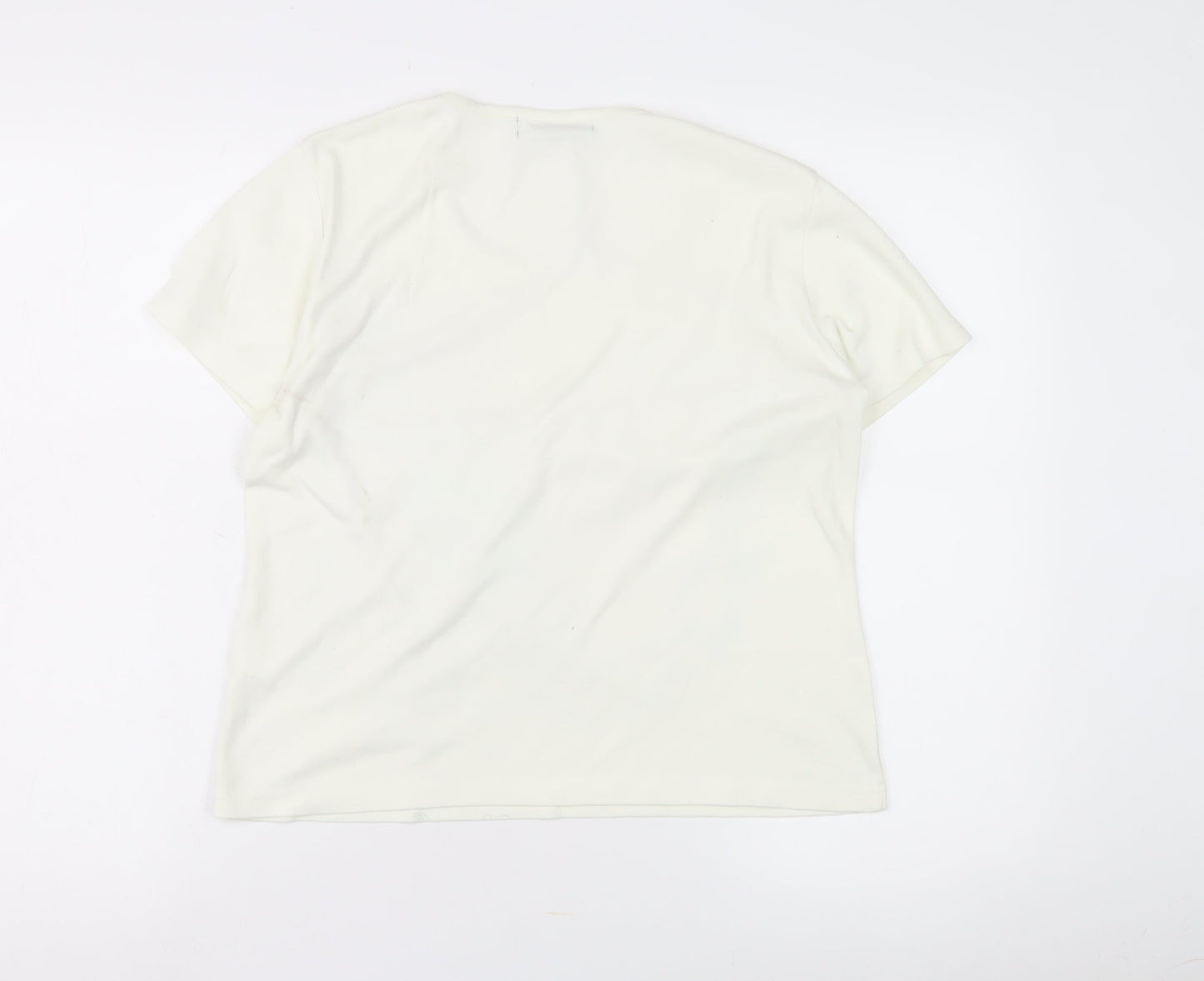 Womens UK Size M Just Elegance Ivory Basic T-Shirt