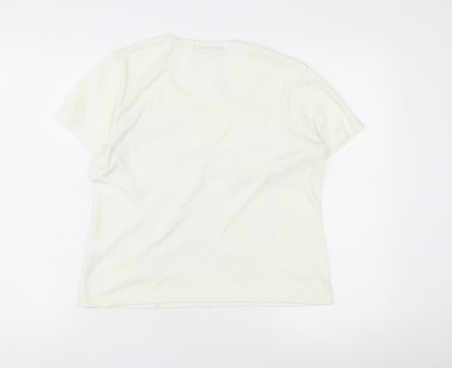 Womens UK Size M Just Elegance Ivory Basic T-Shirt