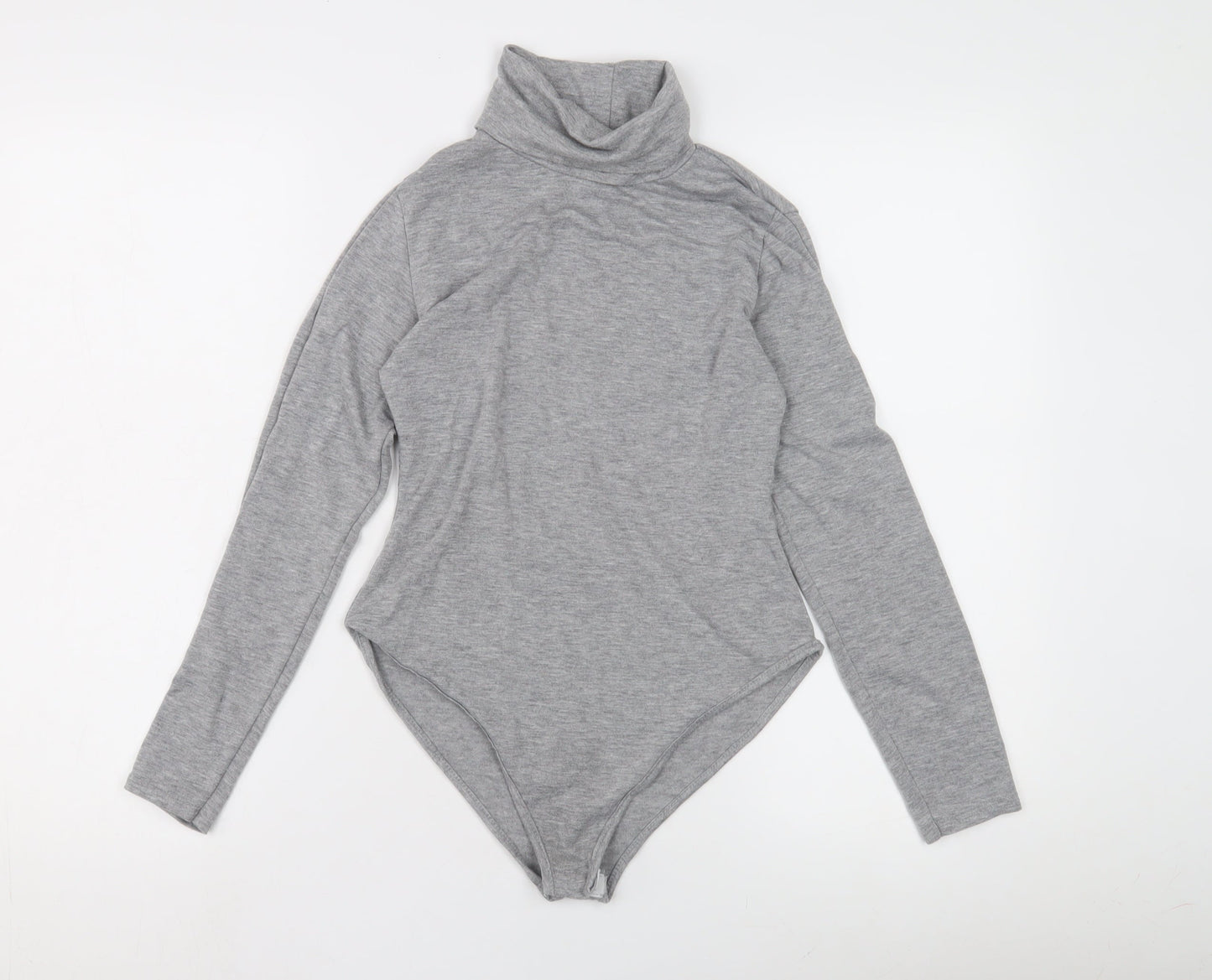 PrettyLittleThing Women's Grey Long Sleeve Roll Neck Bodysuit