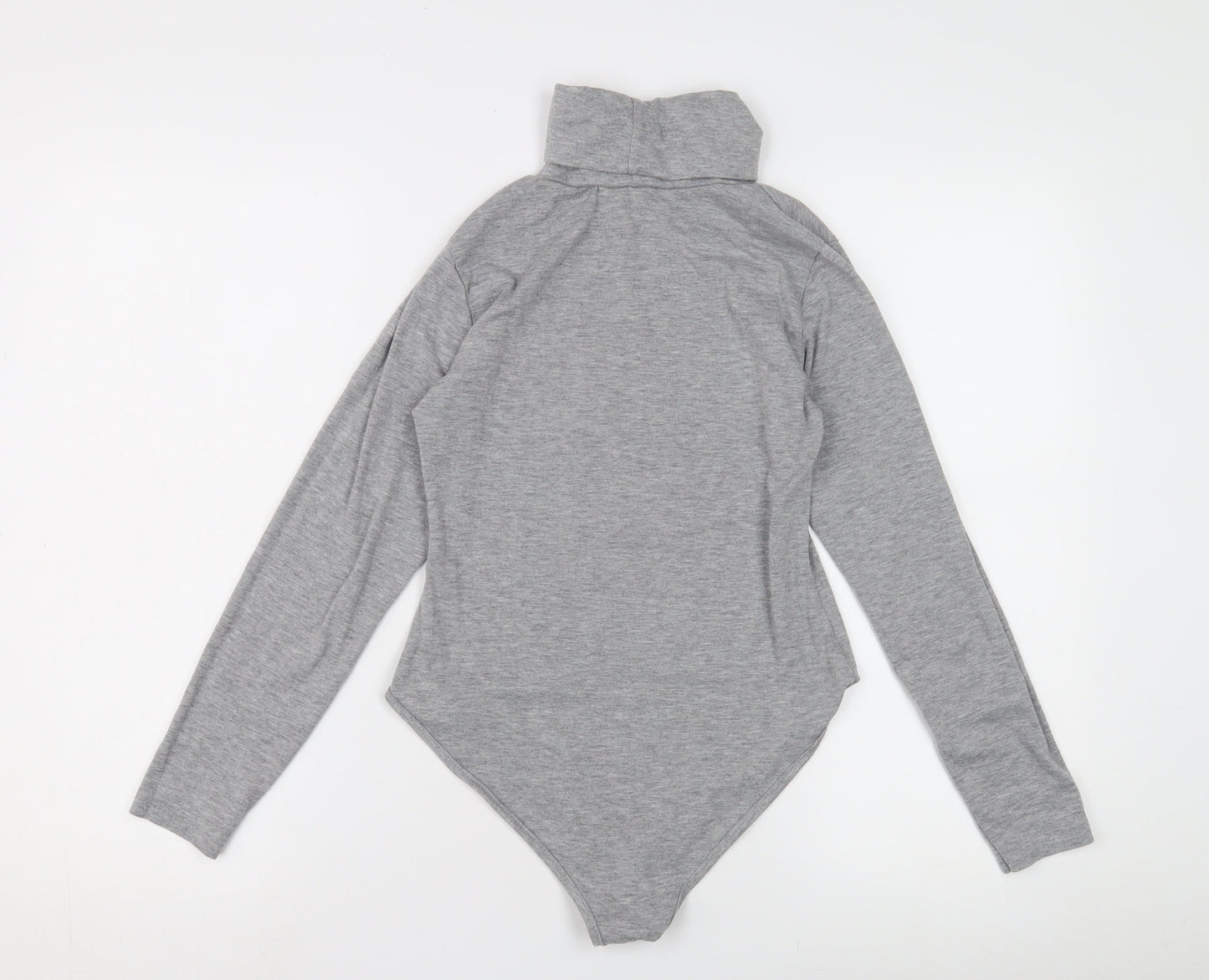 PrettyLittleThing Women's Grey Long Sleeve Roll Neck Bodysuit