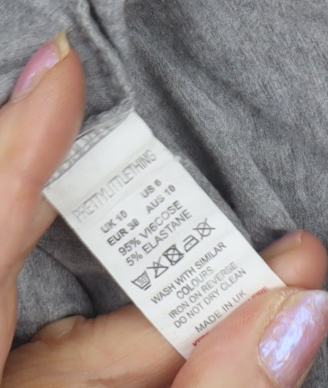 PrettyLittleThing Women's Grey Long Sleeve Roll Neck Bodysuit