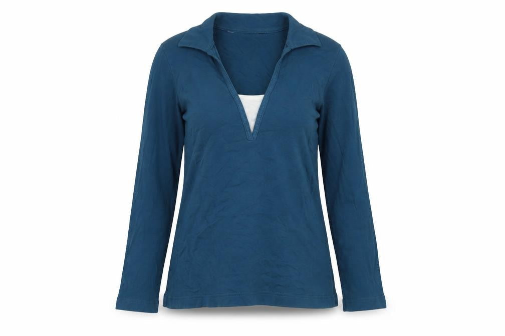 Womens UK Size 10 Debenhams Blue Basic T-Shirt