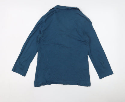 Womens UK Size 10 Debenhams Blue Basic T-Shirt