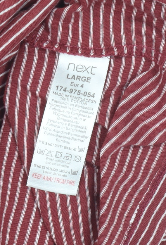 Next Men's Red Striped T-Shirt, Size L, Crew Neck