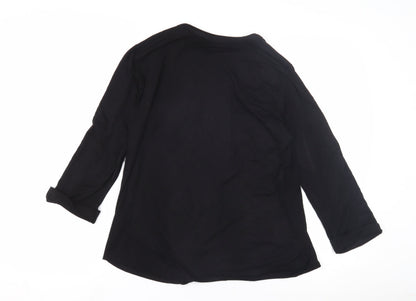 Cable & Gauge Women's Black Blouse Zip Accent M