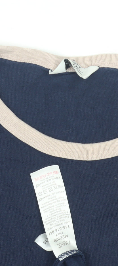 Next Men's Blue Crew Neck Logo T-Shirt, Size M