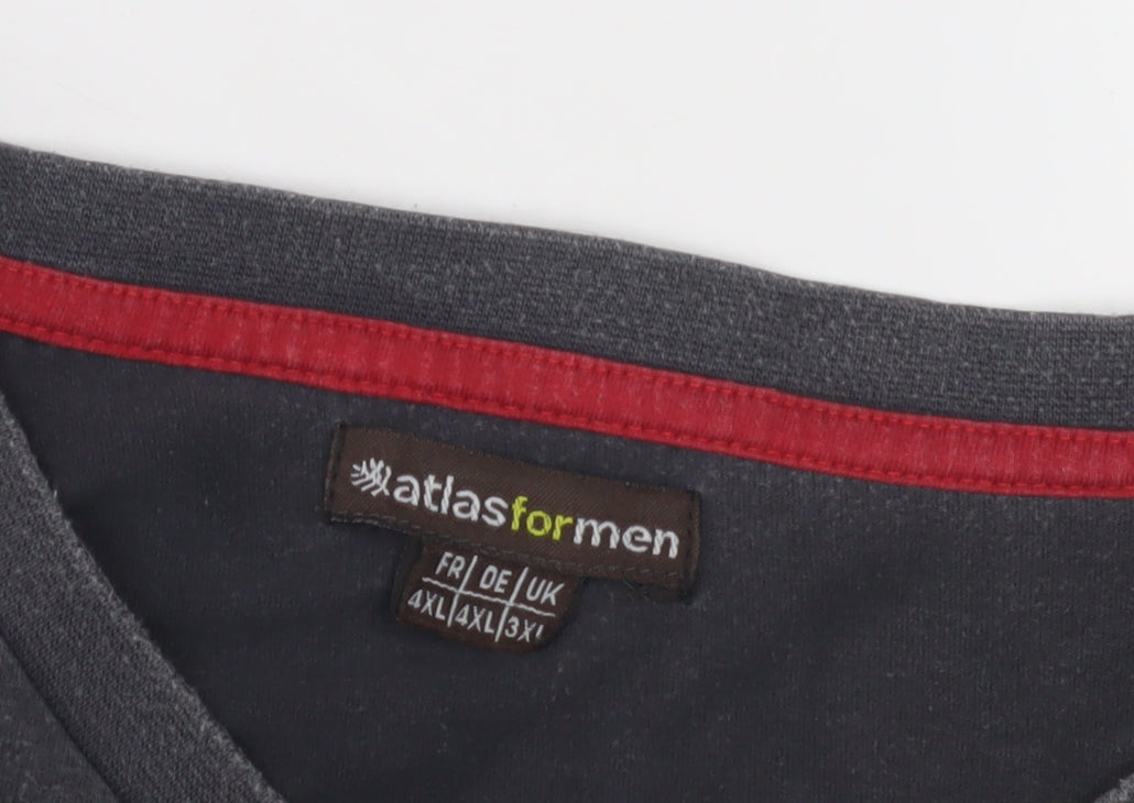 Mens UK Size 4XL Atlas For Men Black  T-Shirt