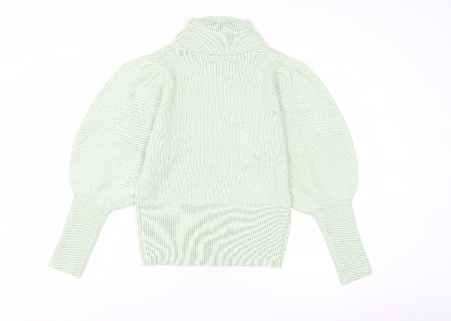 AX Paris Women's Green Roll Neck Balloon Sleeve Jumper