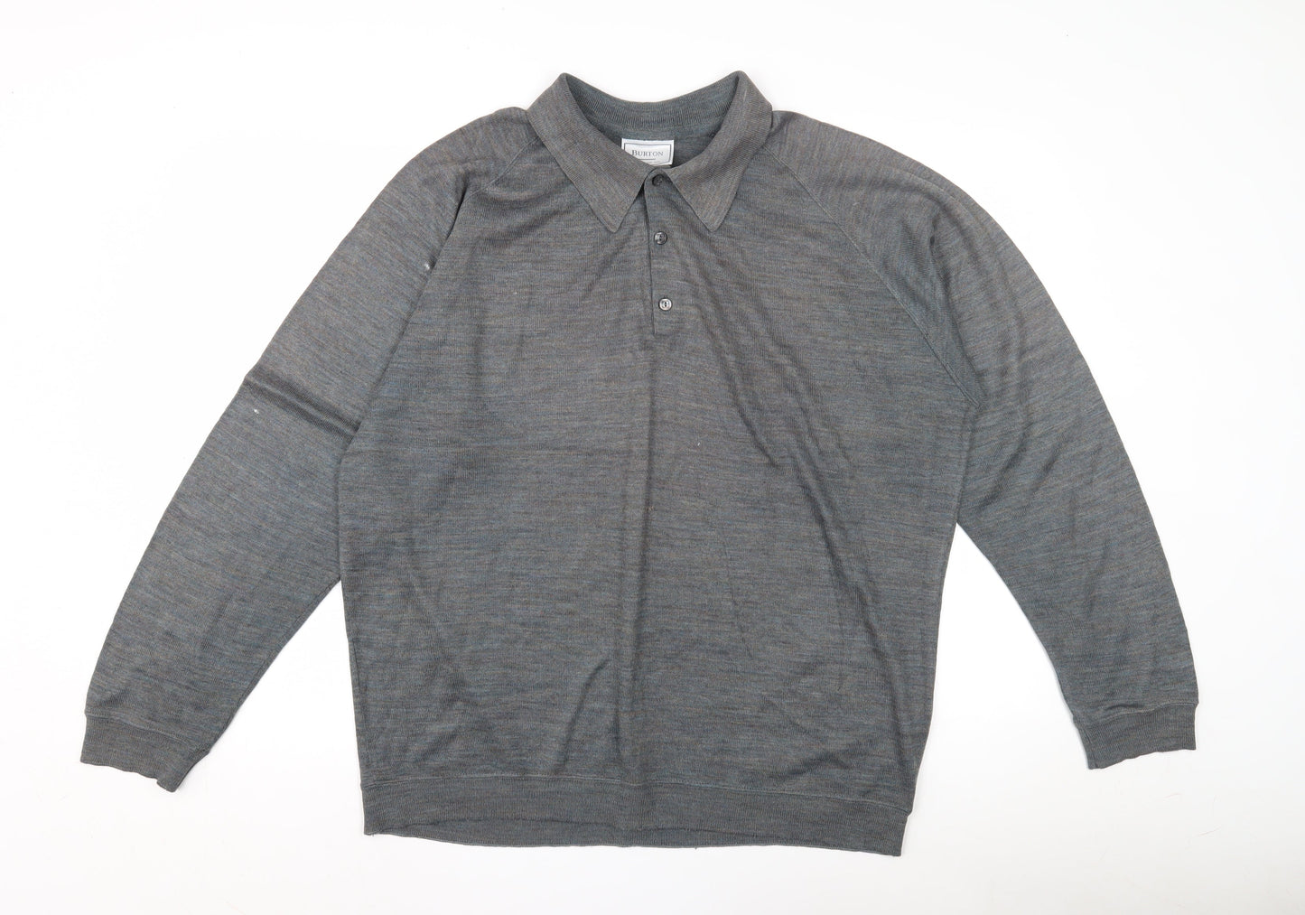 Burton Men's Grey Collared Jumper - Long Sleeve Large 52-54"